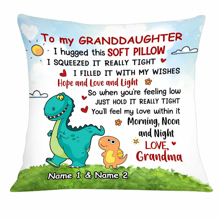 Personalized Granddaughter Dinosaur Pillow JN51 30O34 1