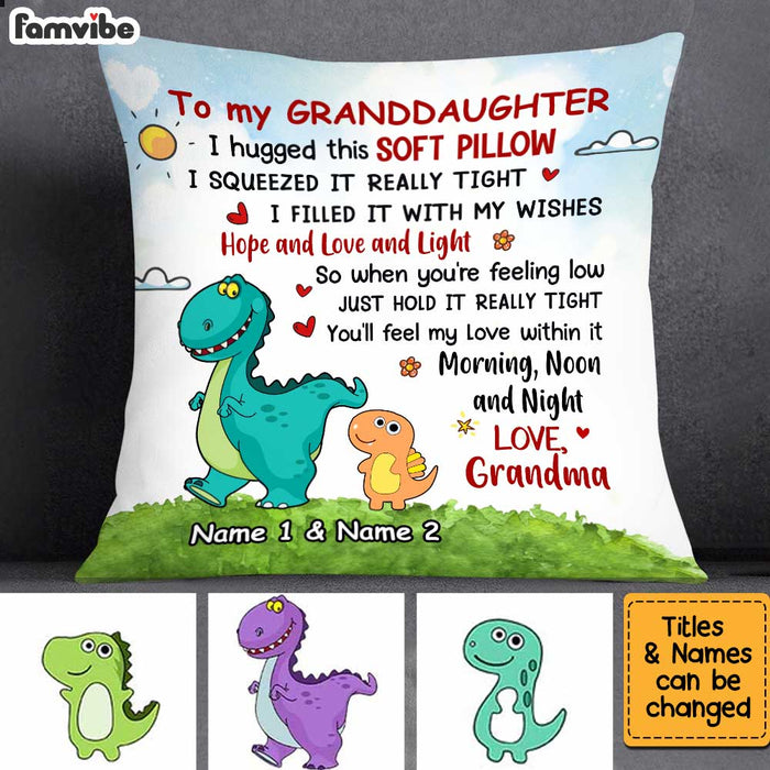 Personalized Granddaughter Dinosaur Pillow JN51 30O34 1