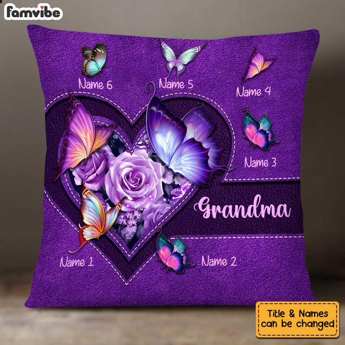 Personalized Grandma  Purple Butterfly Pillow JN131 58O34 1
