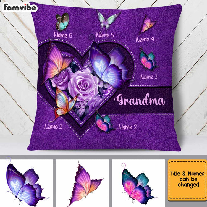 Personalized Grandma  Purple Butterfly Pillow JN131 58O34 1