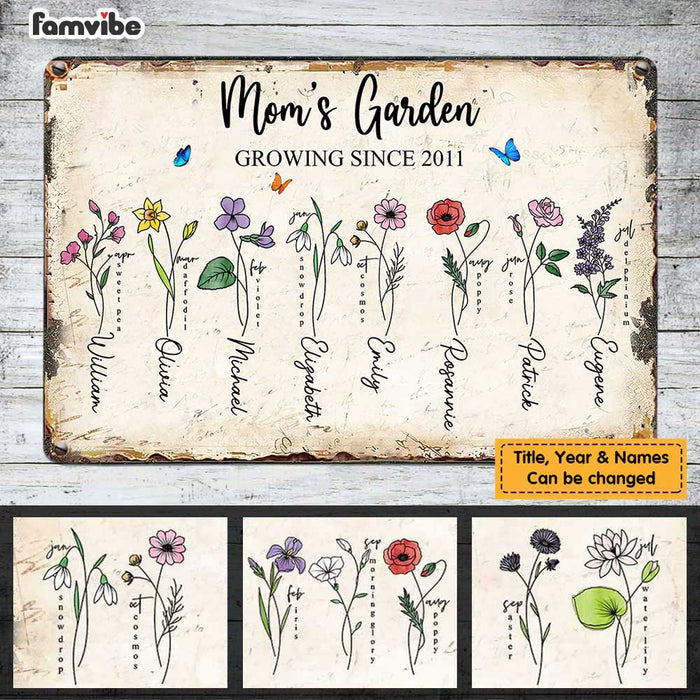 Personalized Mom Garden Metal Sign JN102 30O47 1