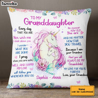 Personalized Granddaughter Unicorn Pillow JN132 32O28 thumb 1