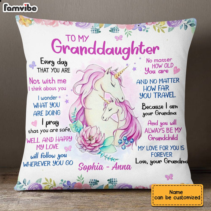 Personalized Granddaughter Unicorn Pillow JN132 32O28 1