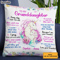 Personalized Granddaughter Unicorn Pillow JN132 32O28 thumb 1