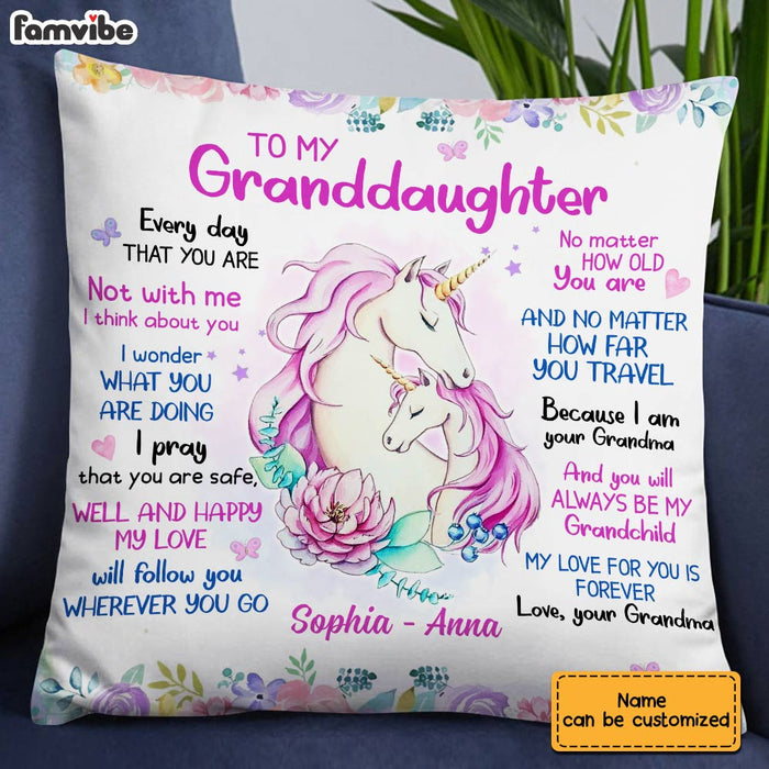 Personalized Granddaughter Unicorn Pillow JN132 32O28 1