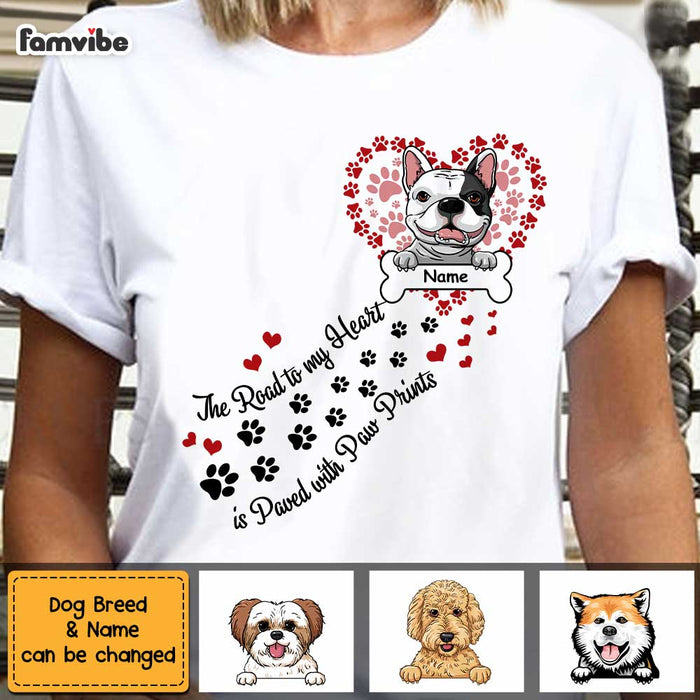 Personalized Dog Dad Road To My Heart T Shirt JN52 23O47 1