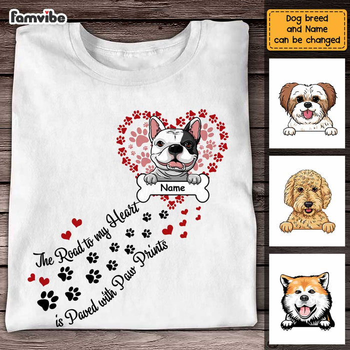 Personalized Dog Dad Road To My Heart T Shirt JN52 23O47 1