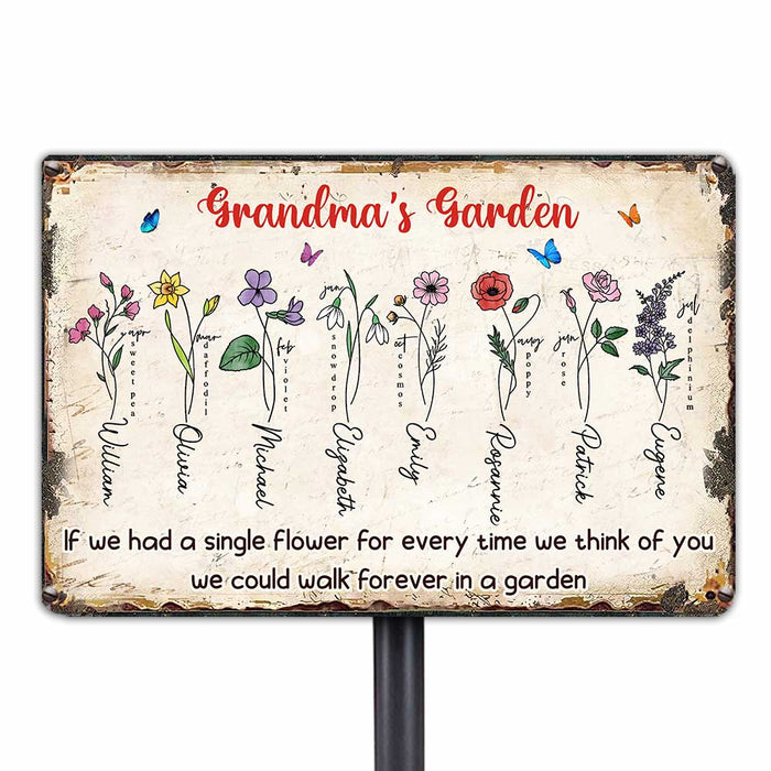 Personalized  Grandma Flower Garden Metal Sign JN133 32O34 1