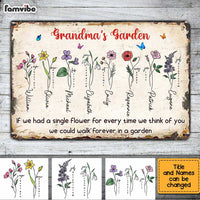 Personalized  Grandma Flower Garden Metal Sign JN133 32O34 thumb 1