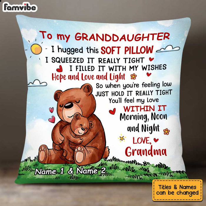 Personalized Bear Granddaughter Hug This Pillow JN62 23O34 1