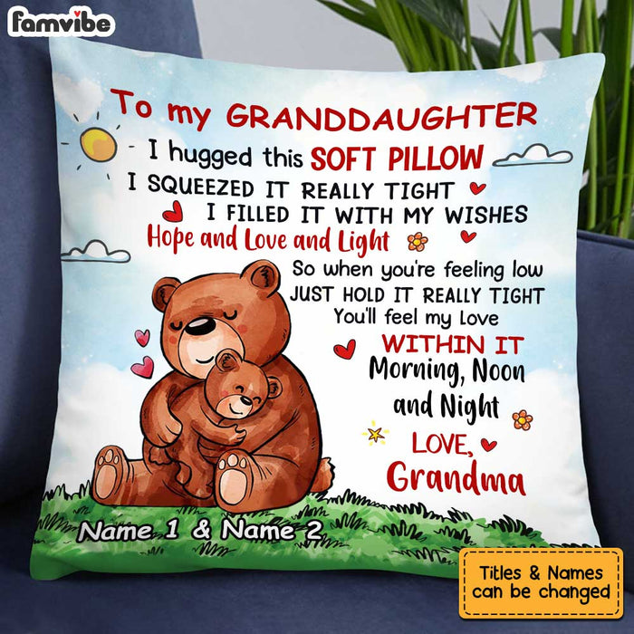 Personalized Bear Granddaughter Hug This Pillow JN62 23O34 1