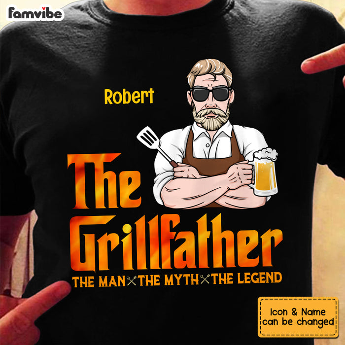 Personalized BBQ The Grillfather Dad Shirt - Hoodie - Sweatshirt JN71 23O53 1