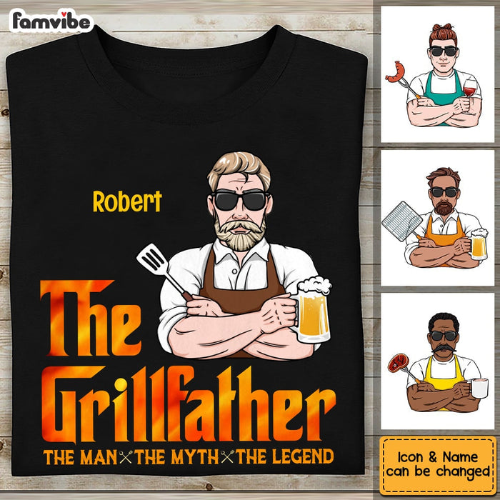Personalized BBQ The Grillfather Dad Shirt - Hoodie - Sweatshirt JN71 23O53 1