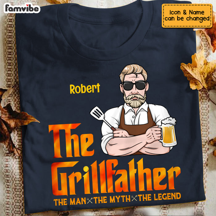 Personalized BBQ The Grillfather Dad Shirt - Hoodie - Sweatshirt JN71 23O53 1