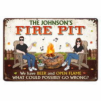 Personalized Husband Wife Firepit Metal Sign JN93 32O47 thumb 1