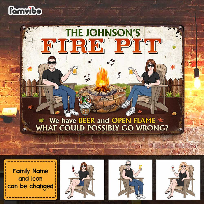 Personalized Husband Wife Firepit Metal Sign JN93 32O47 1