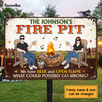 Personalized Husband Wife Firepit Metal Sign JN93 32O47 thumb 1