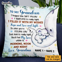 Personalized Grandson Elephant Birth Announcement Pillow JN81 23O47 thumb 1
