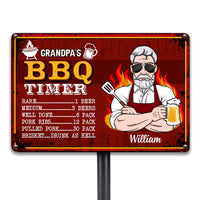 Personalized Grandpa BBQ Grill Metal Sign JN81 30O28 thumb 1