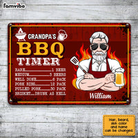 Personalized Grandpa BBQ Grill Metal Sign JN81 30O28 thumb 1