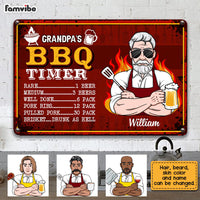 Personalized Grandpa BBQ Grill Metal Sign JN81 30O28 thumb 1