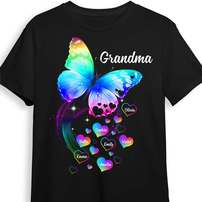 Personalized Grandma Rainbow Butterfly T Shirt JN102 58O53 1