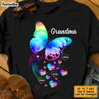 Personalized Grandma Rainbow Butterfly T Shirt JN102 58O53 thumb 1