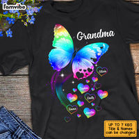 Personalized Grandma Rainbow Butterfly T Shirt JN102 58O53 thumb 1