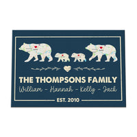 Personalized Family Bear  And Cubs Map Poster JN92 30O53 thumb 1