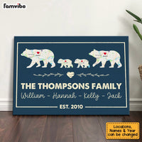 Personalized Family Bear  And Cubs Map Poster JN92 30O53 thumb 1