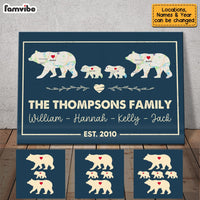 Personalized Family Bear  And Cubs Map Poster JN92 30O53 thumb 1