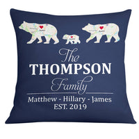 Personalized Family Bear And Cubs Retro Custom Map Pillow JN82 58O28 thumb 1