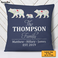 Personalized Family Bear And Cubs Retro Custom Map Pillow JN82 58O28 thumb 1