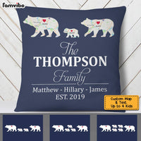 Personalized Family Bear And Cubs Retro Custom Map Pillow JN82 58O28 thumb 1