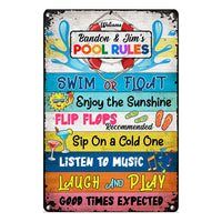 Personalized Family Pool Summer Outdoor Decor Metal Sign JN93 58O53 thumb 1