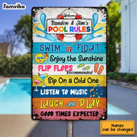 Personalized Family Pool Summer Outdoor Decor Metal Sign JN93 58O53 thumb 1