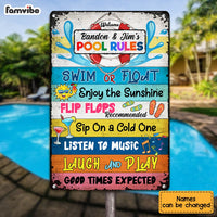 Personalized Family Pool Summer Outdoor Decor Metal Sign JN93 58O53 thumb 1