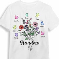 Personalized Grandma Butterfly Flower T Shirt JN157 85O34 thumb 1
