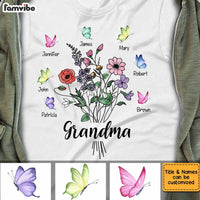 Personalized Grandma Butterfly Flower T Shirt JN157 85O34 thumb 1