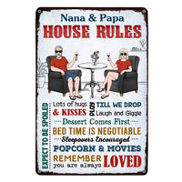 Personalized Grandma Grandpa House Rules Metal Sign JN152 85O47 thumb 1