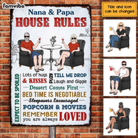 Personalized Grandma Grandpa House Rules Metal Sign JN152 85O47 thumb 1