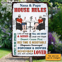 Personalized Grandma Grandpa House Rules Metal Sign JN152 85O47 thumb 1