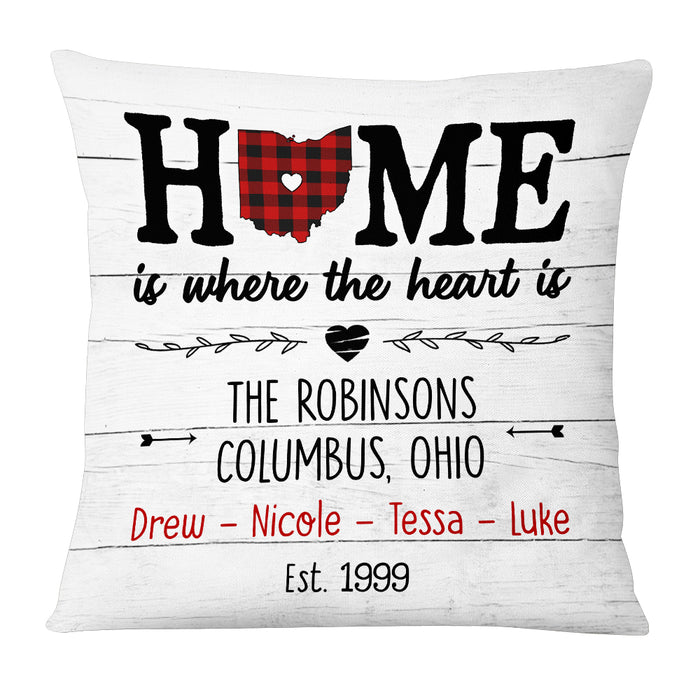 Personalized Family Home Is Where The Heart Is Pillow JN92 58O53 1