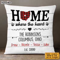 Personalized Family Home Is Where The Heart Is Pillow JN92 58O53 thumb 1