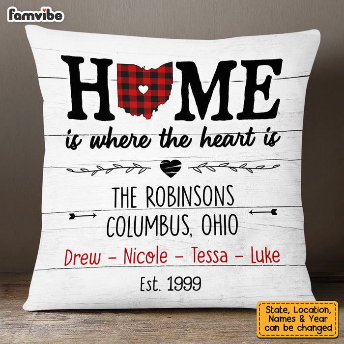 Personalized Family Home Is Where The Heart Is Pillow JN92 58O53 1