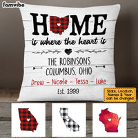 Personalized Family Home Is Where The Heart Is Pillow JN92 58O53 thumb 1