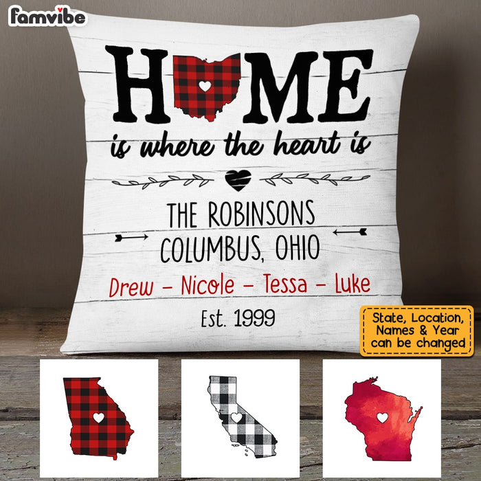 Personalized Family Home Is Where The Heart Is Pillow JN92 58O53 1