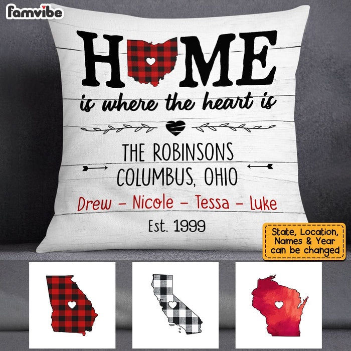 Personalized Family Home Is Where The Heart Is Pillow JN92 58O53 1