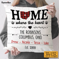 Personalized Family Home Is Where The Heart Is Pillow JN92 58O53 thumb 1