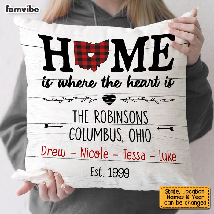 Personalized Family Home Is Where The Heart Is Pillow JN92 58O53 1